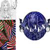 Blue Lady with small blue dragon and checkered background