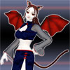 Bat-winged pale neko girl.