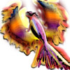 A phoenix in fiery flight
