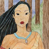 Indian maiden in a forest